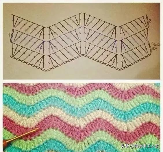 剩下的毛线钩织的小毛毯视频,毛线钩针编织斜纹彩虹毯子