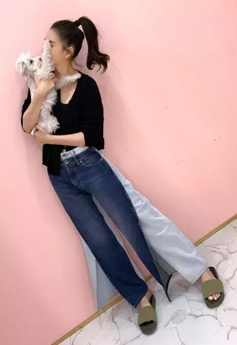 洋气破洞牛仔裤九分牛仔裤,回头率高的破洞牛仔裤