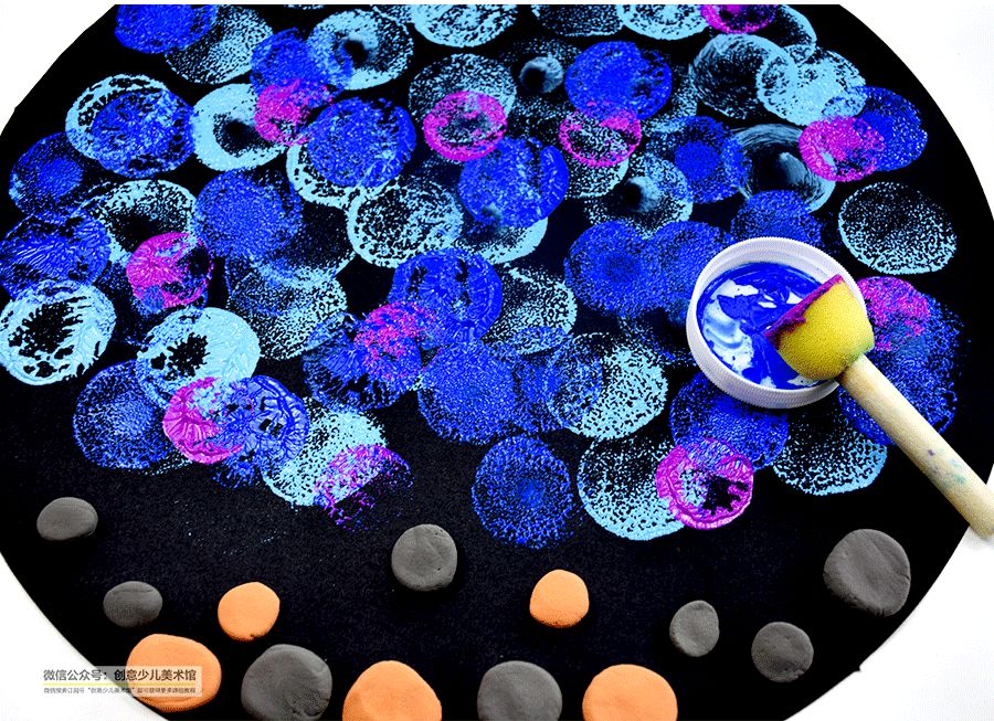 独一无二的创意儿童画灯笼鱼,大嘴灯笼鱼儿童创意画