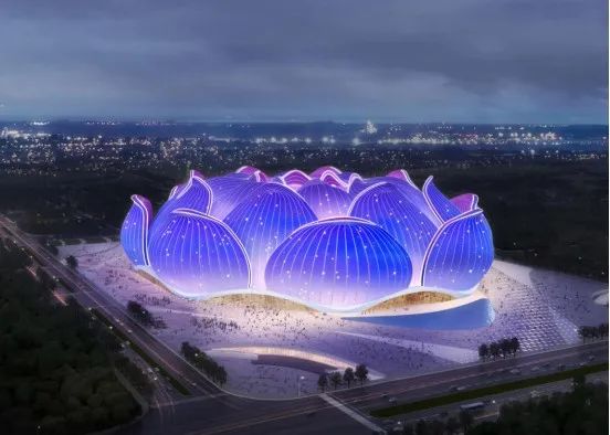 恒大莲花足球场设计图,广州恒大莲花体育足球场最新消息