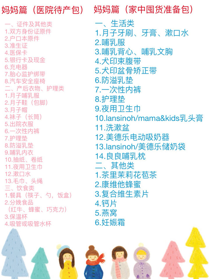 医生给的待产包最全清单,一般医院待产包清单