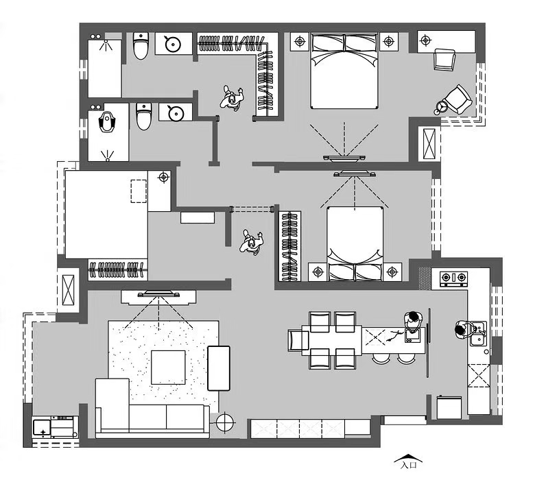 蒙自鹤立轻奢风格,蒙自鹤立装修设计