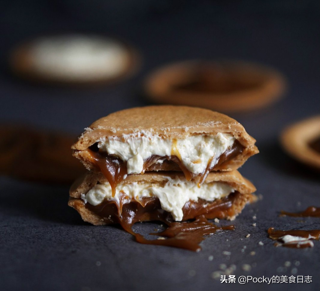 日本ins网红零食焦糖奶油饼干,日本一款抹茶夹心饼干