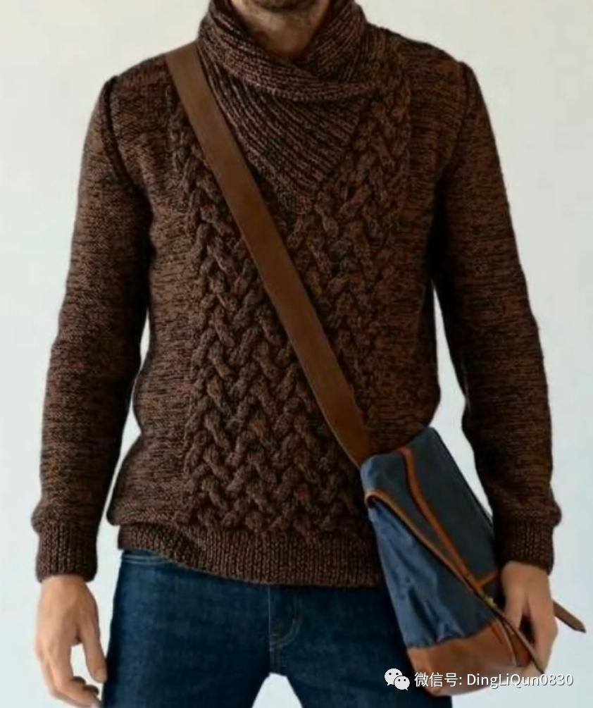 男式针织衫简单又好看的花样,编织教程男士高档中长开衫针织衫