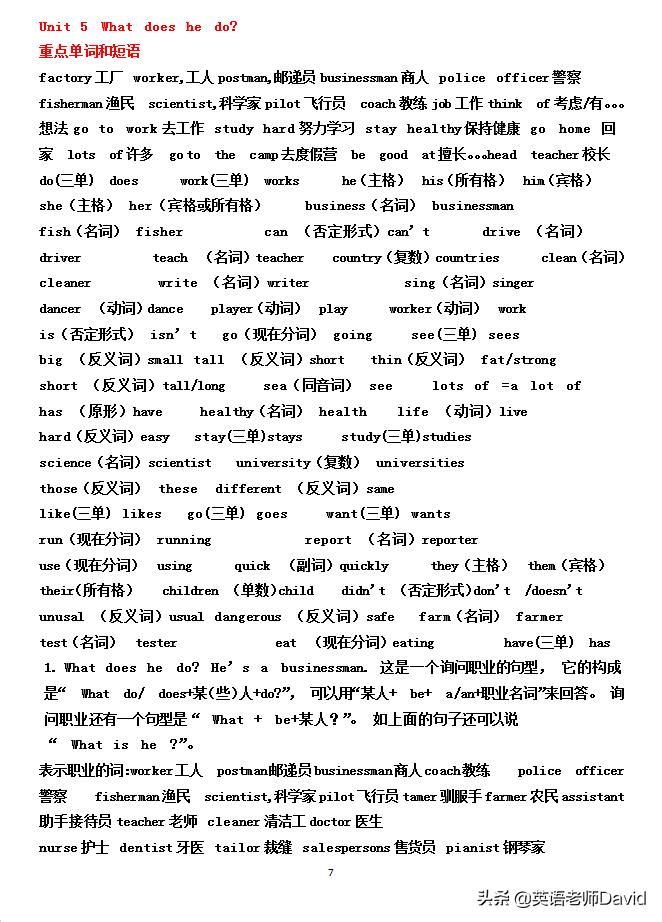六年级英语上册必背知识点,六年级英语上册各单元知识