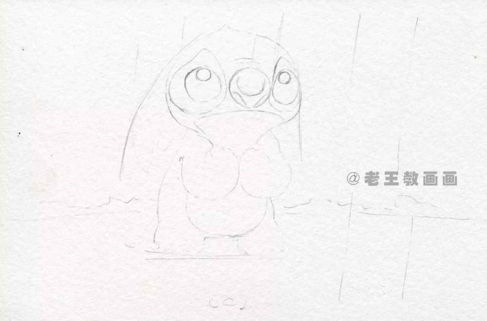 史迪仔坐着彩色简笔画,史迪仔简笔画教程