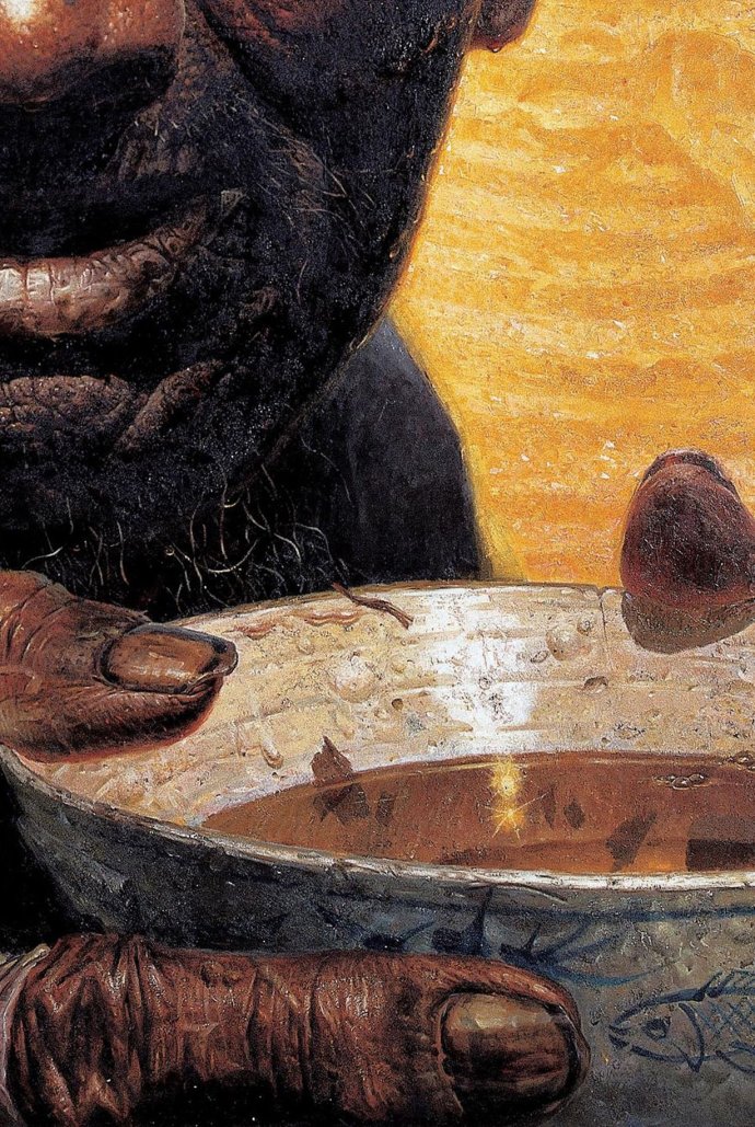 罗中立春蚕在哪展览,罗中立的油画春蚕图片