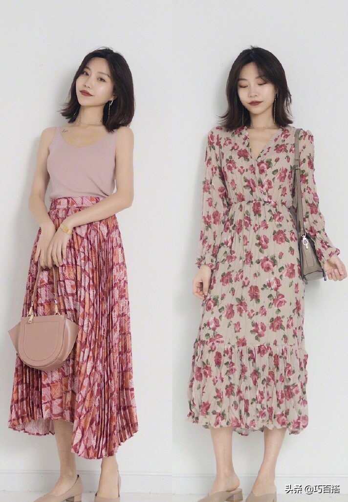 时尚优雅碎花裙,碎花裙这样穿气质又温柔