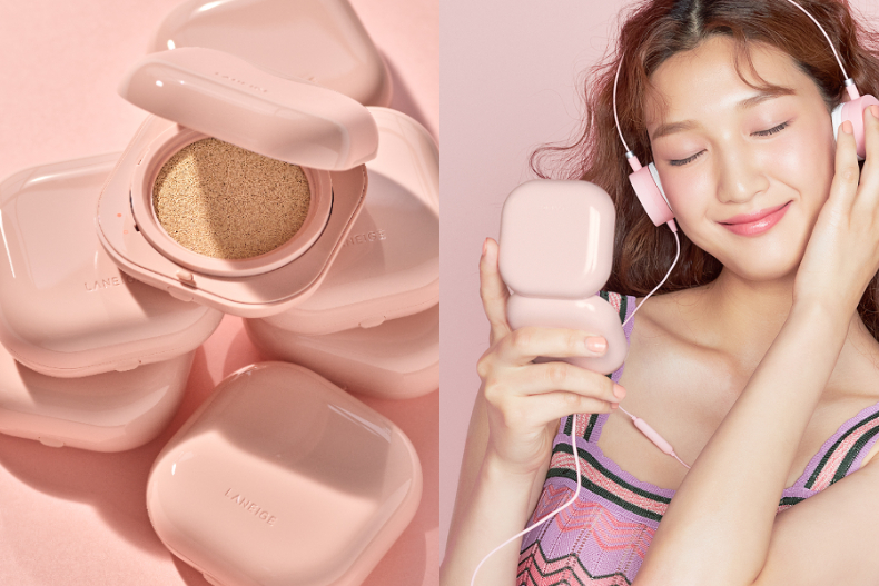 兰芝小方盒气垫,兰芝气垫粉色老款