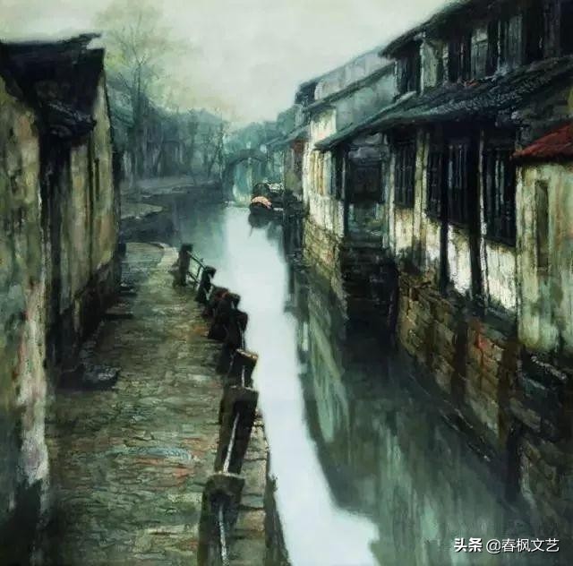 陈逸飞水乡风景图,陈逸飞水乡水墨画