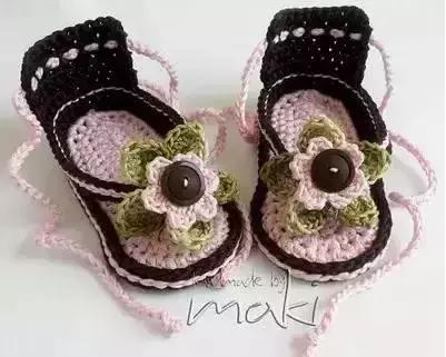 空心线钩织儿童凉鞋小鱼鞋视频,孺子牛夏季女式凉鞋钩织视频教程