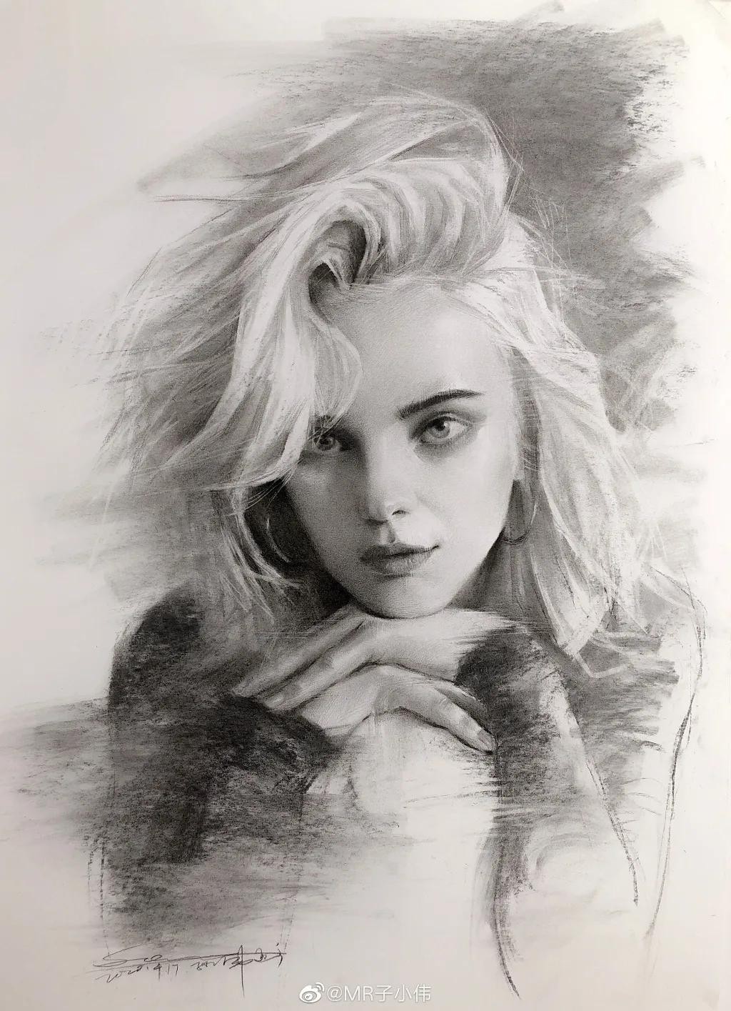 厉害了！他用一支铅笔把明星画了多个，如肖战、蔡徐坤、迪丽热巴