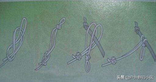 筏竿水滴轮线组绑法图解,朝天钩线组的绑线法图解