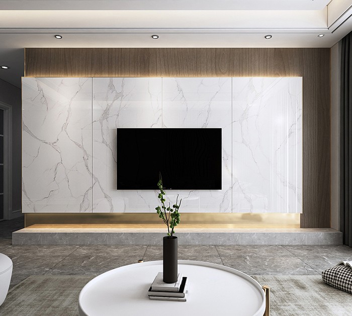 看到价格又犹豫了很久,仿大理石壁布背景墙价格