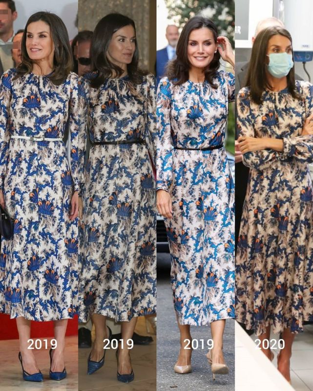 西班牙王后翠绿色连衣裙,47岁西班牙王后穿斗篷优雅高贵