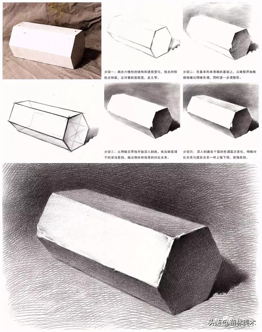 单个几何体图形素描教程,素描单个几何体结构图