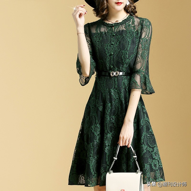 高腰连衣裙夏季轻奢高级感,圣哥弟亚雪纺连衣裙2022年新款