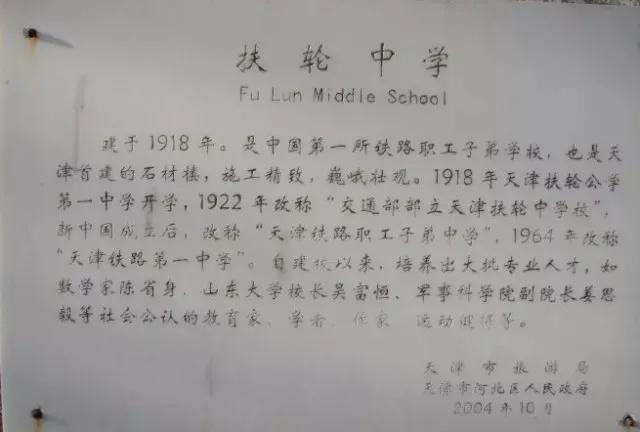 天津市高级中等学校,天津市扶轮中学地图