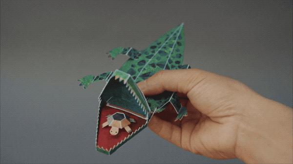 用正方形纸折出的立体中国龙,日本小哥创意纸盒制作成品惊艳了