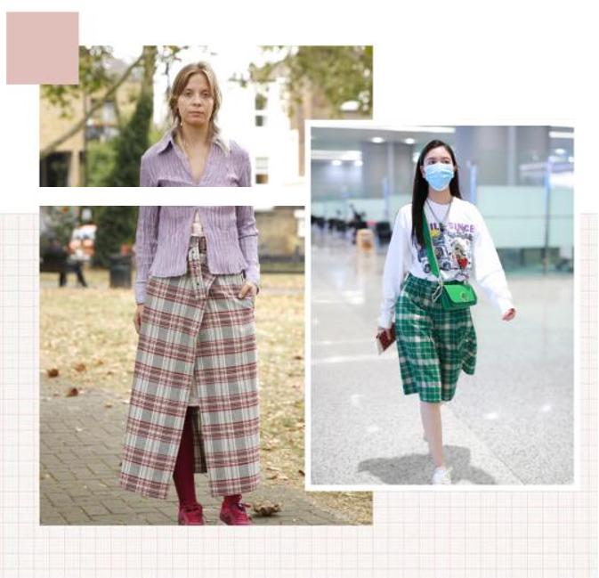 今年流行的简约风穿搭,简约时尚格子衣