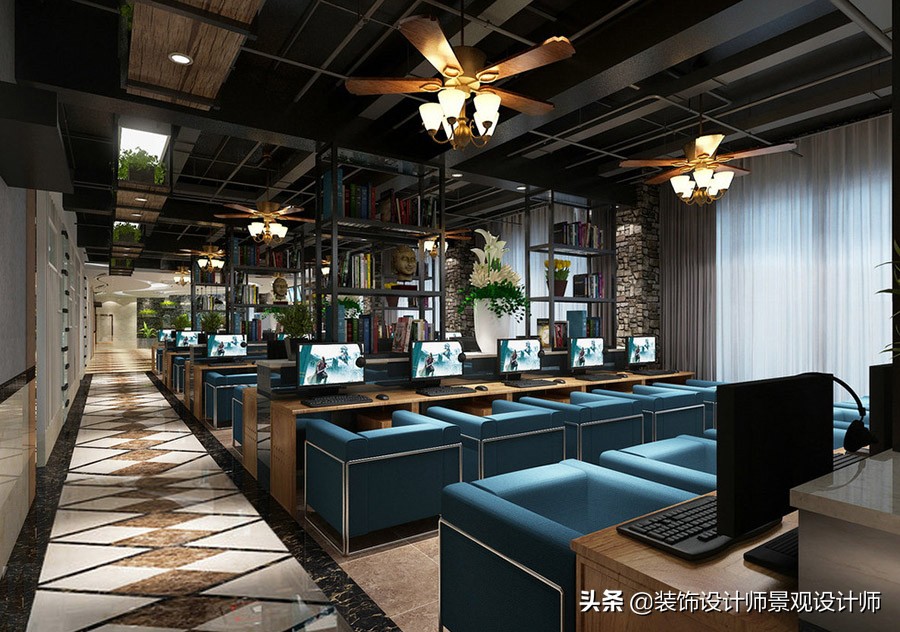 网咖设计方案及效果图,网咖室内设计图片观看