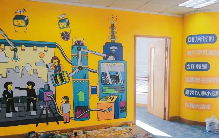 简单的办公室墙绘教程,2020最有创意的墙绘