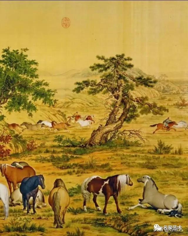 郎世宁百骏图茶席,郎世宁百骏图真迹小长卷真品价值
