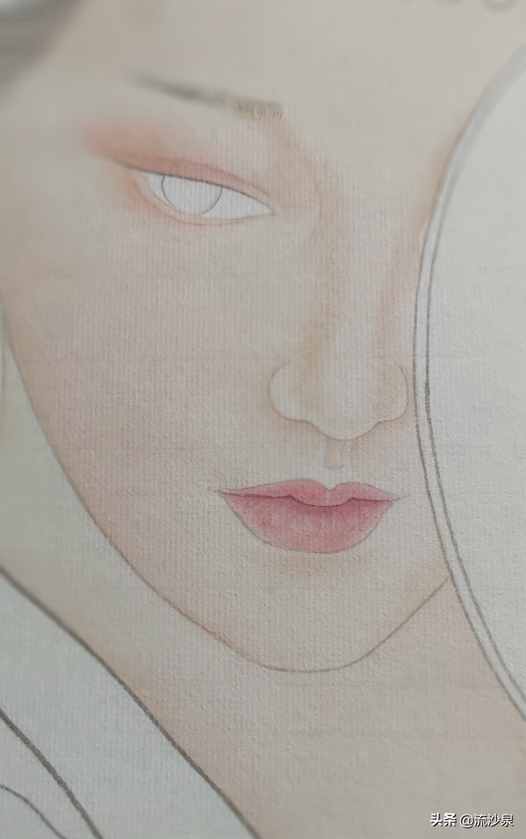 工笔荷花染色步骤图解,工笔仕女技法图解