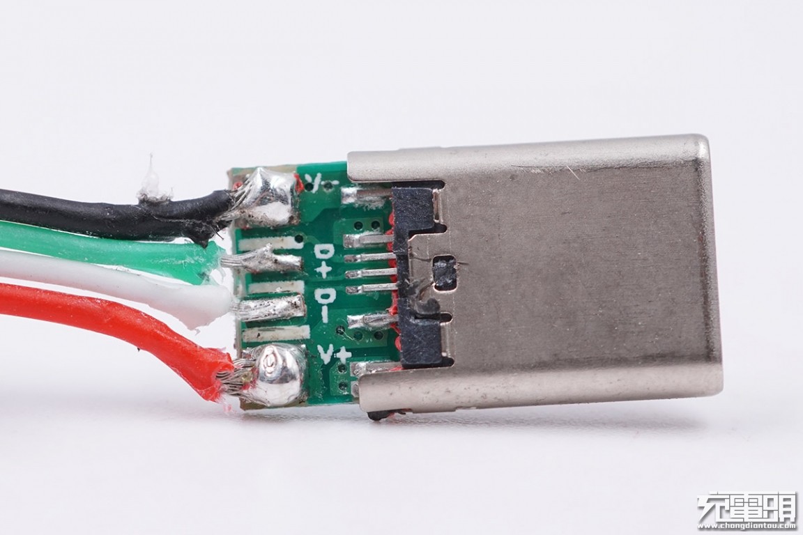 c口快充数据线拆解,加粗快充可自动断电数据线测评