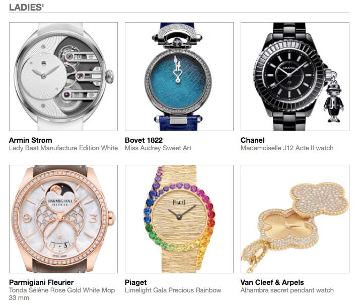 2022瑞士钟表获奖品牌,历届钟表界的奥斯卡