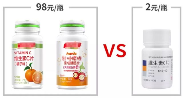 100块的维C成本才2块?对,剩下98块都是我们交的智商税!