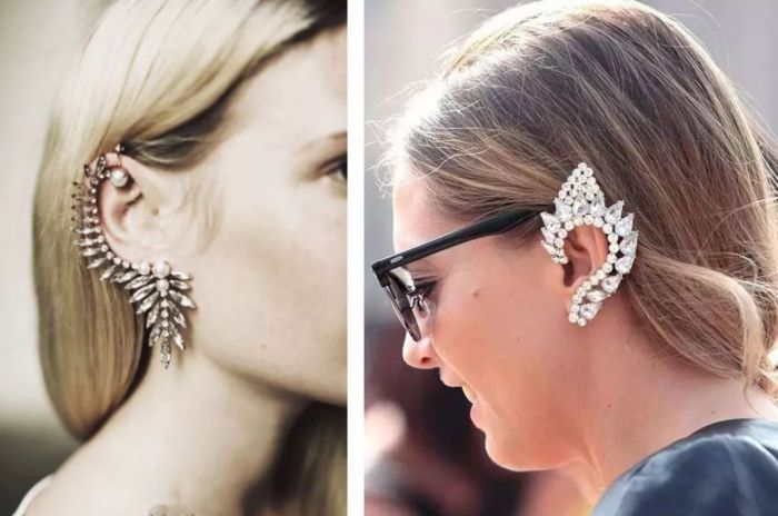 耳夹高级感珍珠,精致耳夹高级感珍珠元素