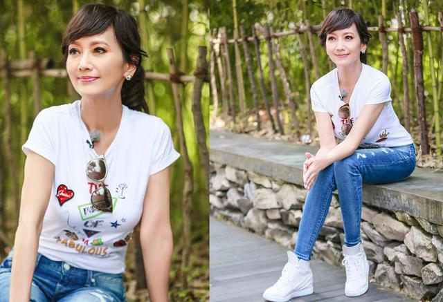 65岁赵雅芝白衬衫彩虹裙不老女神,赵雅芝63岁依然优雅长裙浪漫唯美