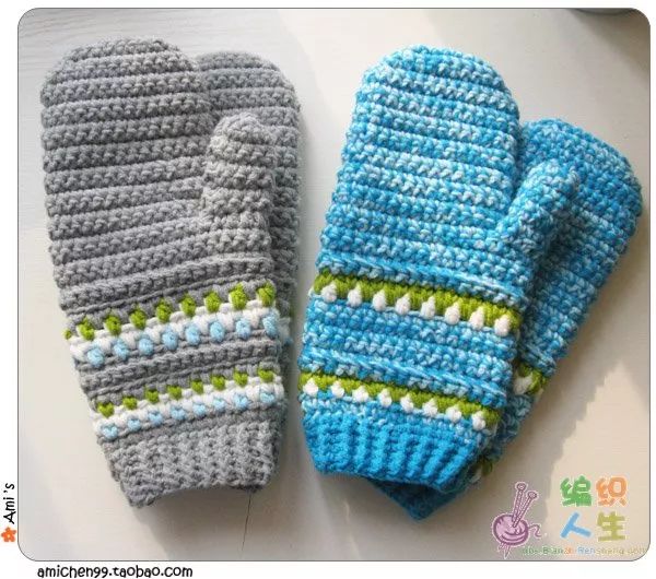 提花手套100种图解,提花手套织法图解