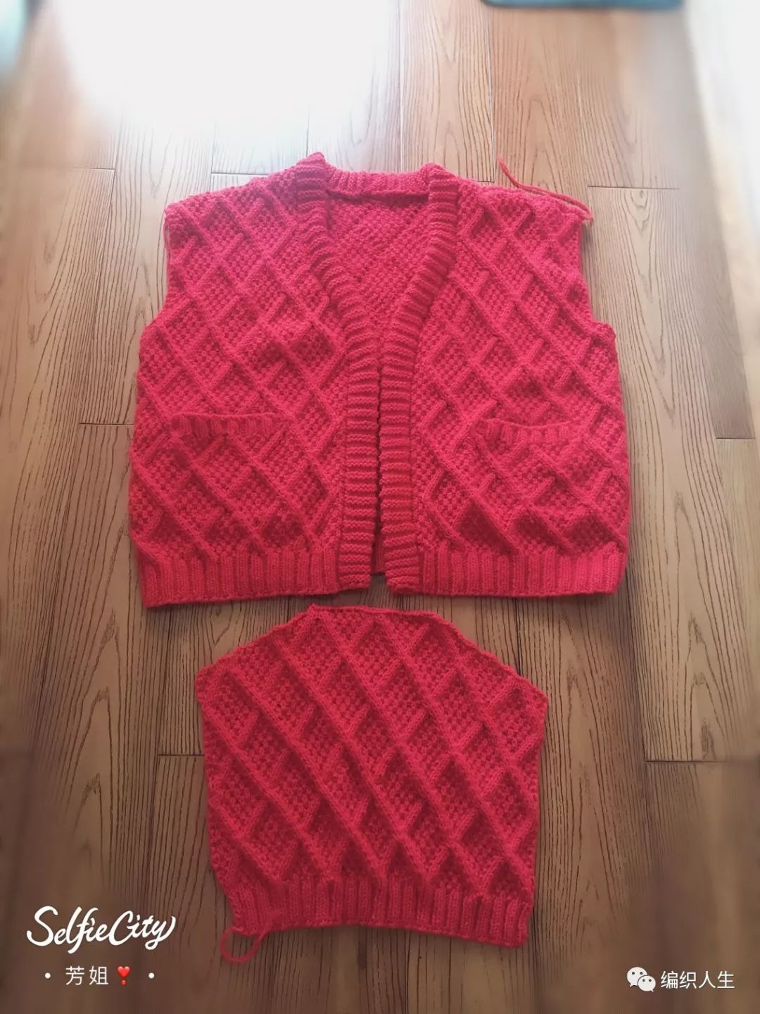 棒针手工粗线正肩毛衣女款,棒针编织v字领蝙蝠毛衣穿上显胖