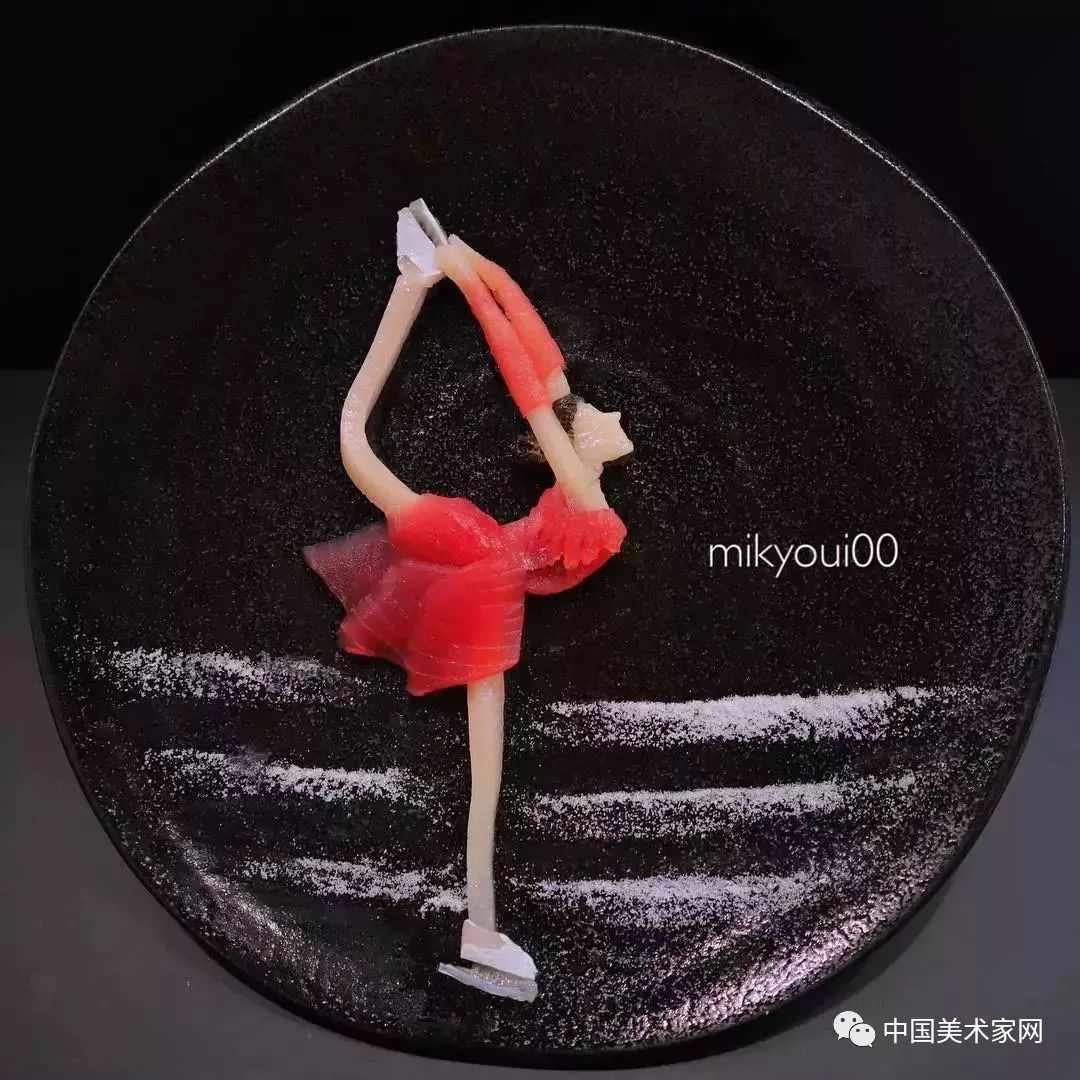 刺身的艺术图片大全,用生鱼片画作品