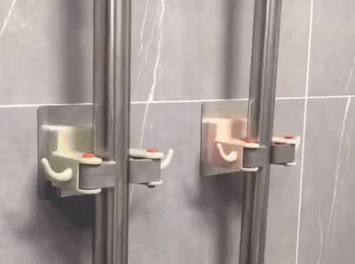 家用拖把收纳工具挂墙上,拖把挂架收纳神器最新款免打孔