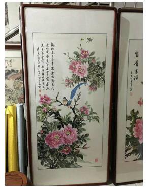 进门玄关花鸟画效果图,寓意好的玄关画装饰画