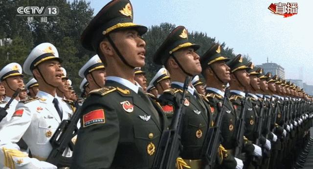 山西长治阅兵场面,阅兵方阵展现的人像