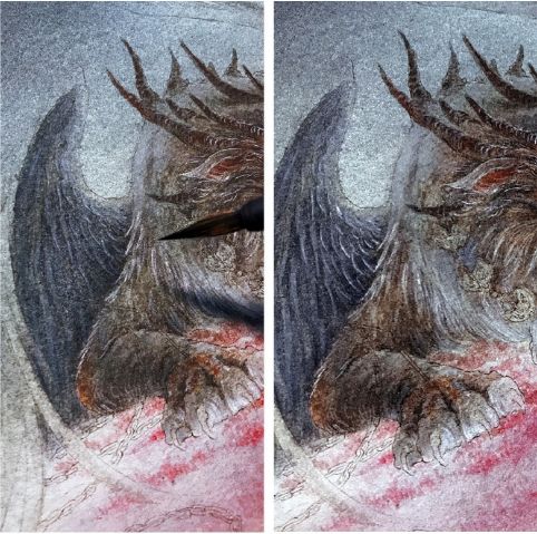 山海经异兽艺术画作,90后画家画山海经