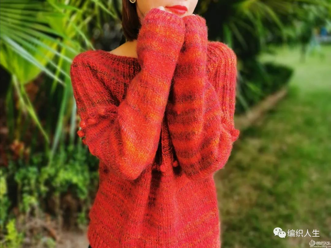 圆肩毛衣的织法女士棒针,棒针编织倾城圆肩毛衣