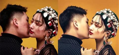 为什么没修图的婚纱照好难看,婚纱照照片前后的对比太真实了