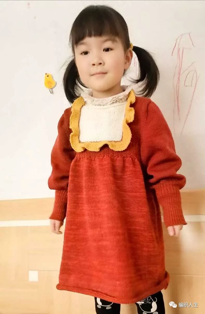 好看的毛衣女自己织的,好看又好织的毛衣花样女童连衣裙