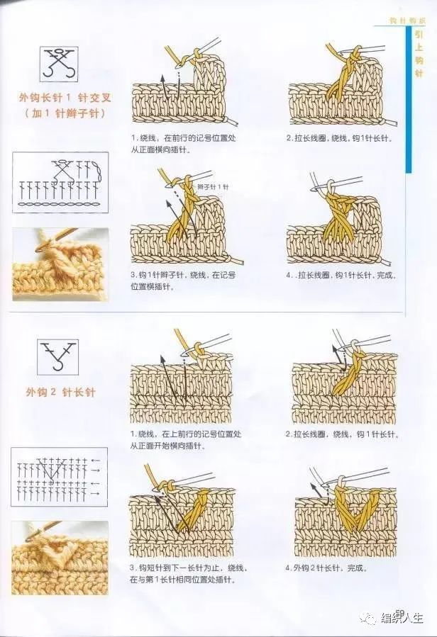 小花一线连钩针美衣图解,新手钩针编织基础入门图解