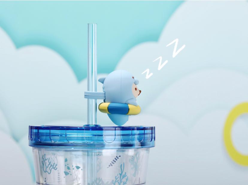 泰福高泰迪吸管杯,泰迪珍藏水杯