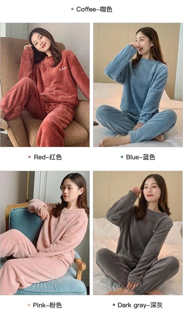 珊瑚绒睡衣冬季可外穿,双面珊瑚绒睡衣睡袍