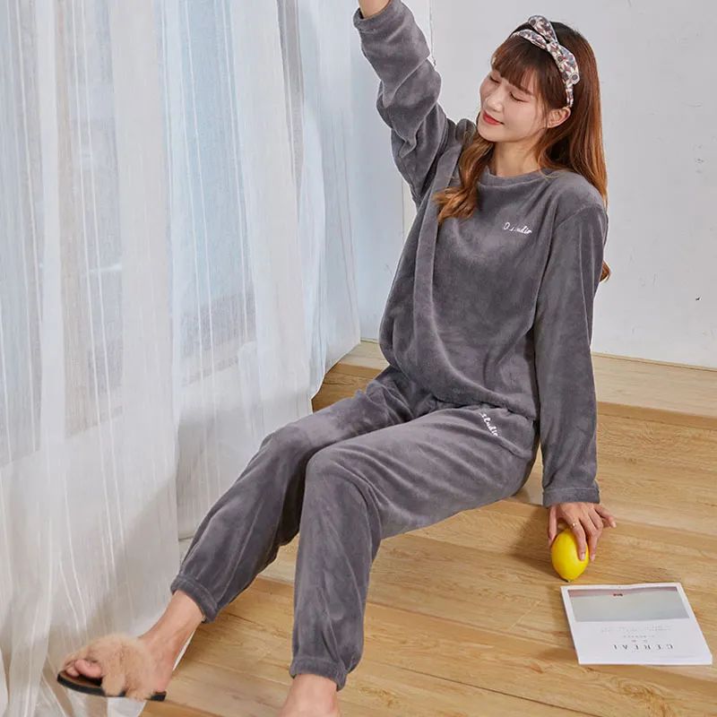 珊瑚绒睡衣冬季可外穿,双面珊瑚绒睡衣睡袍