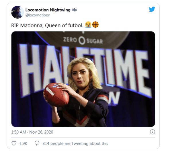 错的离谱！外媒：马拉多纳去世后，推特上“麦当娜去世”消息却“炸锅”