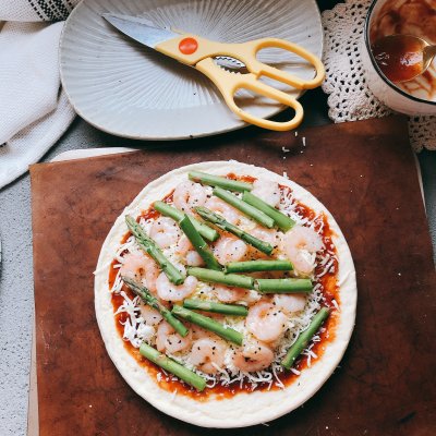 芦笋披萨怎么做,芦笋虾仁披萨