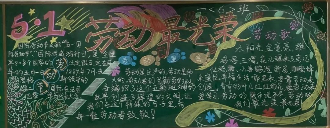 劳动节的黑板报粉笔画,劳动节小黑板报教程